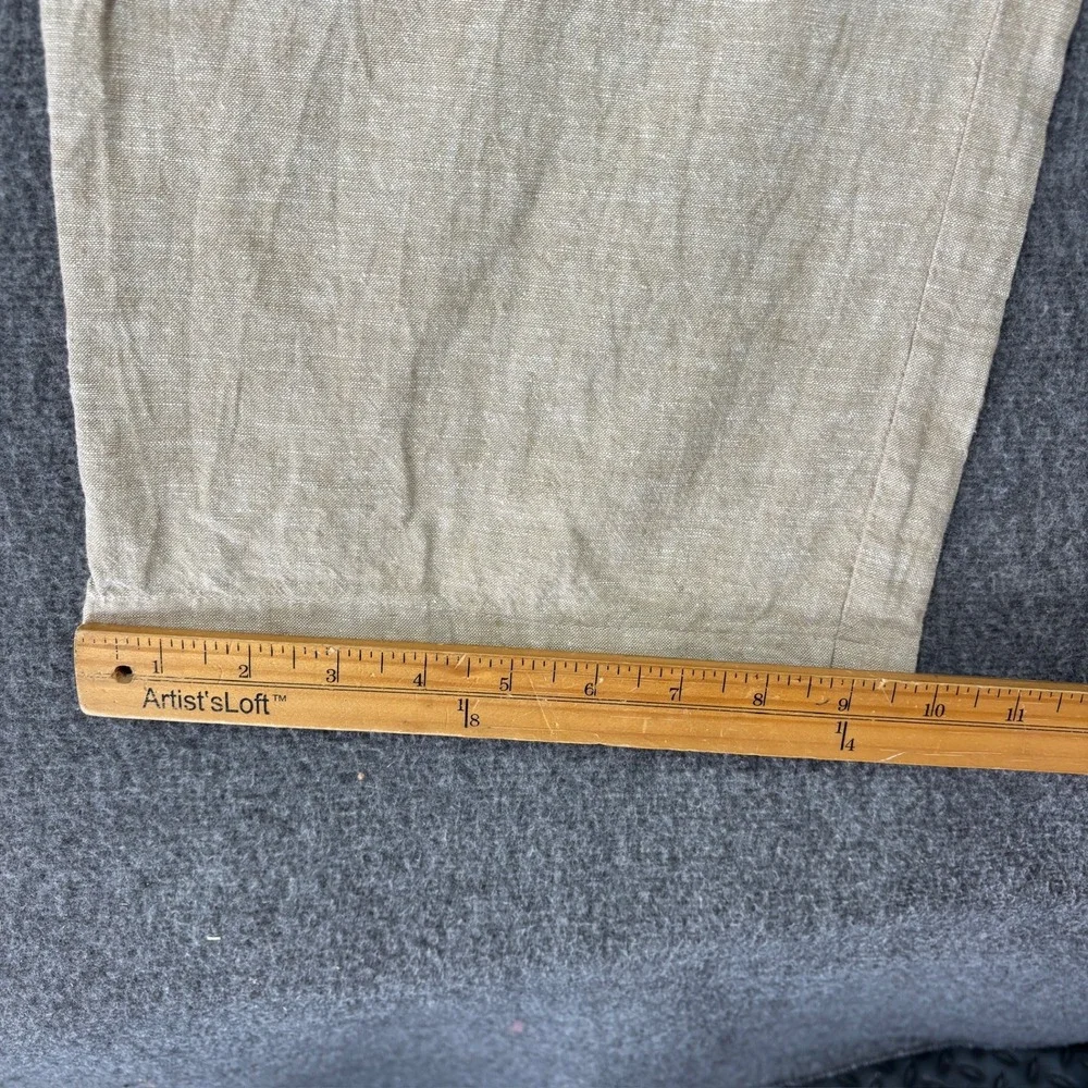 Amiani Tan Linen Cotton Blend Straight Leg Pants Mens 38 Beachy Resort Relaxed